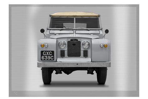 Land Rover Serie 2a - Impresión plana en semitono de 85cm - Vista frontal