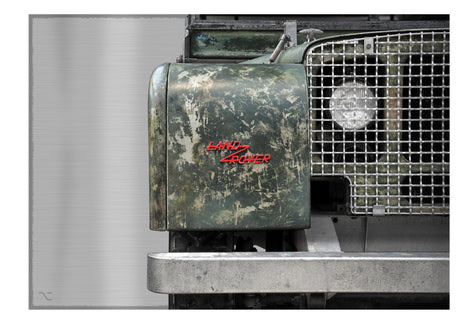 Land Rover Series 1 SNX 910 - 60cm Half Tone Flat Bed Print - Front Wing